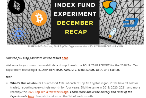 Greene provides regular updates on his portfolio performance, and has been doing so for the past five years.